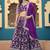 Purple Dola Silk Jacquard Woven With Heavy Thread Embroidery Sequins Work Lehenga Choli