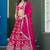 Rani Pink Dola Silk Jacquard Woven With Heavy Thread Embroidery Sequins Work Lehenga Choli