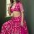 Rani Pink Dola Silk Jacquard Woven With Heavy Thread Embroidery Sequins Work Lehenga Choli