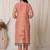 chanderi rust kurta dupatta set