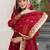 Amazing Maroon Sequins Embroidered Georgette Gown With Dupatta