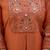 Orange Color Embroidery Sequins with Hand Work Viscose Silk Kurta pant Set