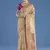 Beige color faux banarasi tissue silk paithani woven saree