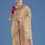 Beige color faux banarasi tissue silk paithani woven saree