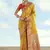 Mustard yellow color faux banarasi tissue silk paithani woven saree