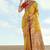 Mustard yellow color faux banarasi tissue silk paithani woven saree