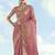 Light pink color paisley zari woven faux banarasi tissue silk saree