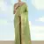 Parrot green color paisley zari woven faux banarasi tissue silksaree