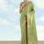Parrot green color paisley zari woven faux banarasi tissue silksaree