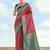 Rani pink faux banarasi silk saree with traditional paisley weaves