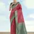 Rani pink faux banarasi silk blend saree with traditional paisley weaves