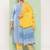 women blue yellow ethnic motifs pure cotton kurta with palazzo dupatta