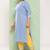 women blue yellow ethnic motifs pure cotton kurta with palazzo dupatta