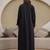 Black Satin Black Abaya Burqa with Hijab Islamic Wear with Hand Work Loose Fit Burqa