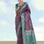 Purple faux banarasi silk saree with traditional paisley weaves