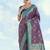 Purple faux banarasi silk saree with traditional paisley weaves