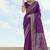 Purple faux banarasi satin silk saree with zari border and butti work