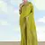 Pear faux banarasi satin silk saree with zari border and butti work
