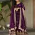Gorgeous Purple Sequins Embroidered Georgette Gown With Dupatta