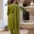 olive Color Embroidery Sequins with Hand Work Viscose Silk Kurta pant Set