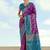 Purple faux banarasi silk saree with zari woven design
