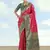 Rani pink faux banarasi silk saree with zari woven design