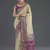 Cream faux banarasi silk saree with zari woven design