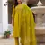 Pear Color Embroidery Sequins with Hand Work Viscose Silk Kurta Pent Set
