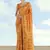 Mustard faux banarasi satin silk saree with patola work