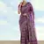 Purple faux banarasi satin silk saree with patola work