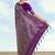 Purple faux banarasi satin silk saree with patola work