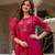 Rani Pink Color Embroidery Sequins with Hand Work Viscose Silk Kurta pant Set