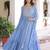 Stylish Sky Zari Embroidered Georgette Gown With Dupatta