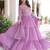 Beautiful Purple Zari Embroidered Georgette Gown With Dupatta