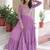 Beautiful Purple Zari Embroidered Georgette Gown With Dupatta