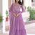 Beautiful Purple Zari Embroidered Georgette Gown With Dupatta