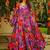 Multi color georgette digital print designer gown for festive