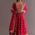 Red Chinnon Silk Heavy Embroidery Work Designer Party wear Gown