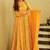 Yellow georgette digital print designer gown for festive