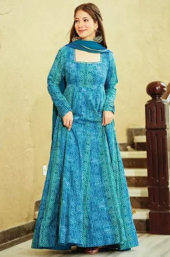 Rama georgette digital print designer gown for festive