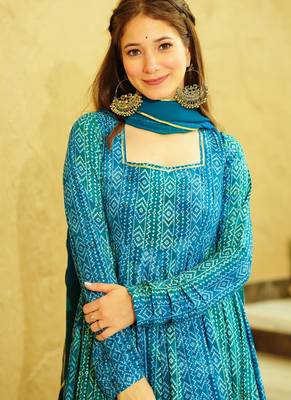 Rama georgette digital print designer gown for festive 3