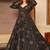 Black reyon digital print designer gown for festive
