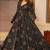 Black reyon digital print designer gown for festive