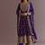 Purple Chinnon Silk Heavy Embroidery Work Designer Party wear Gown