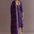 Purple Chinnon Silk Heavy Embroidery Work Designer Party wear Gown