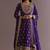 Purple Chinnon Silk Heavy Embroidery Work Designer Party wear Gown