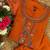 Orange Color Embroidery Thread With Hand Work Roman Silk Kurta pant Set