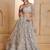 Light Gray net sequin embroidered lehenga set with choli and dupatta