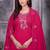 Rani Pink Color Embroidery Thread With Hand Work Roman Silk Kurta pant Set