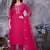 Rani Pink Color Embroidery Thread With Hand Work Roman Silk Kurta Pent Seta  